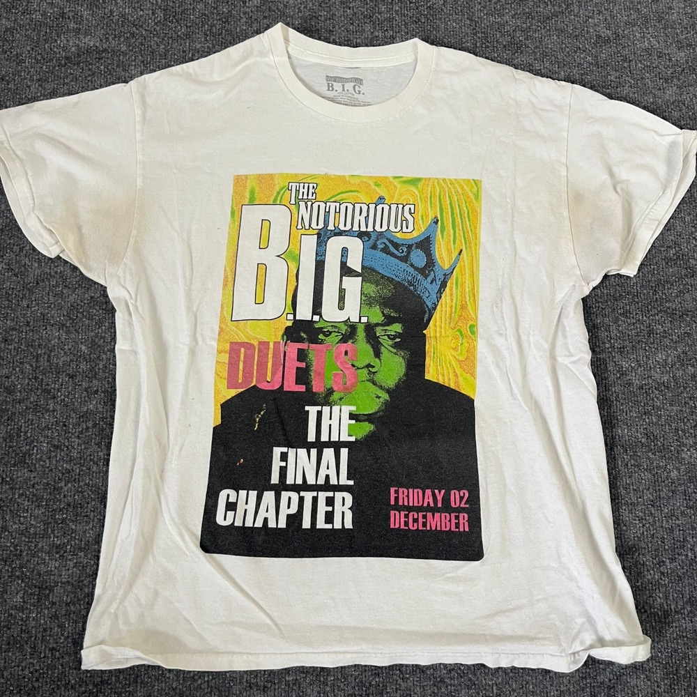The Notorious B.I.G. T-Shirt Mens Size L White Duets The Final Chapter Graphic
